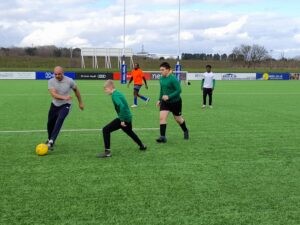 Students play football match with the Mayor!